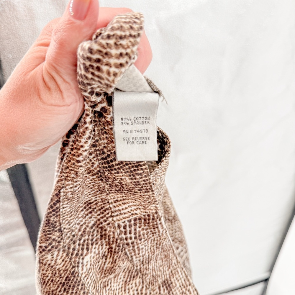 Cache Tan Snake Print Flare Pants - image 7